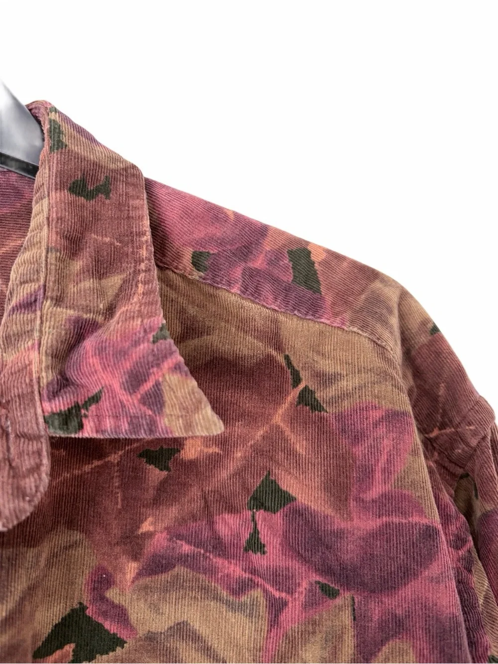 Vintage Banana Republic Safari Travel Corduroy Leaf Print Button Down Shirt L